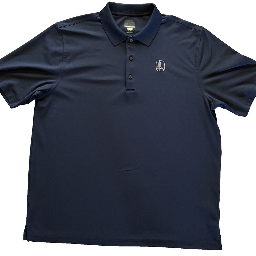 XL Men’s Greg Norman Moisture Wicking Polo Golf Navy Play Dry Activewear *LOGO*